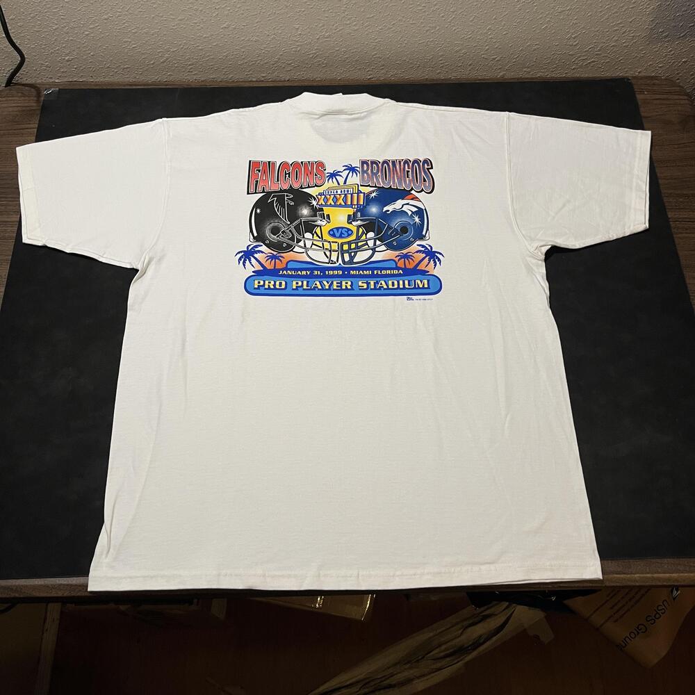 Vintage Atlanta Falcons Denver Broncos Shirt Men XL NFL Super Bowl Pro Player